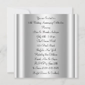 Elegantes Silver 25. Hochzeitstag Party Einladung (Rückseite)