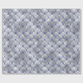 Elegantes Silver and Blue Art Deco Geschenkpapier (Flach)