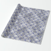 Elegantes Silver and Blue Art Deco Geschenkpapier (Ungerollt)