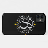 Elegantes Silver B Letter Monogram Case-Mate iPhone Hülle (Rückseite (Horizontal))