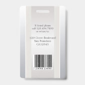 Elegantes Silver Beige Employee Foto ID Abzeichen Ausweis (Back)