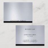 Elegantes Silver Beruflich Modern Luxury Template Visitenkarte (Vorne/Hinten)