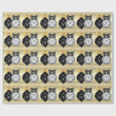 Elegantes Silver Black and Gold Weihnachtswrapping Geschenkpapier (Flach)