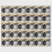 Elegantes Silver Black and Gold Weihnachtswrapping Geschenkpapier (Flach)