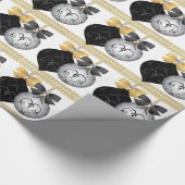 Elegantes Silver Black and Gold Weihnachtswrapping Geschenkpapier (Ecke)