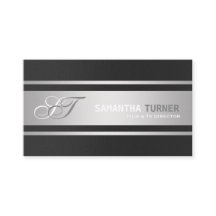 Elegantes Silver Black Beruflich Custom Monogram