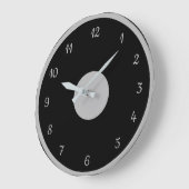 Elegantes Silver Black Modernes Dekorativ Große Wanduhr (Winkel)
