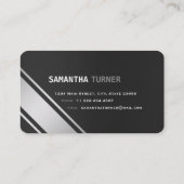 Elegantes Silver Black Textured Beruflich Custom Visitenkarte (Rückseite)