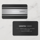 Elegantes Silver Black Textured Beruflich Custom Visitenkarte (Vorne/Hinten)