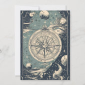 Elegantes Silver Blue Tarot Brautparty Einladung (Rückseite)