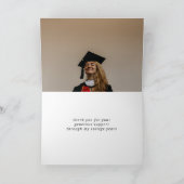 Elegantes Silver Border Abschluss Foto Vielen Dank Karte (Innenseite)