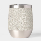 Elegantes Silver Bronze Glitzer Monogram (Rückseite)