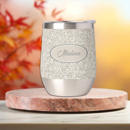 Elegantes Silver Bronze Glitzer Monogram