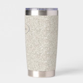 Elegantes Silver Bronze Glitzer Monogram Thermobecher (Rückseite)