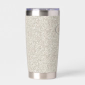 Elegantes Silver Bronze Glitzer Monogram Thermobecher (Vorderseite)