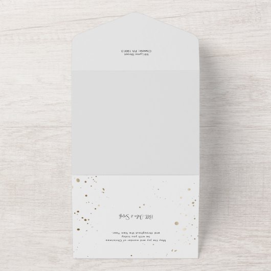 Elegantes Silver Brushstrokes mit Joy Script-Foto All In One Einladung (Außenbereich)