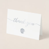 Elegantes Silver Business Logo Danke Foil Folienkarte (Vorderseite)