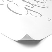 Elegantes Silver Calligraphy Cards und Geschenkzei Poster (Ecke)