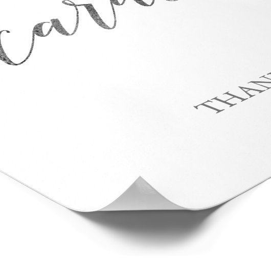 Elegantes Silver Calligraphy Wedding Cards Zeichen Poster (Ecke)