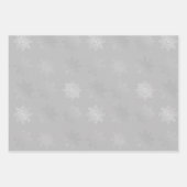 Elegantes Silver Christmas Snowflake Muster Geschenkpapier Set (Vorderseite 3)