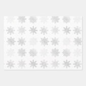 Elegantes Silver Christmas Snowflake Muster Geschenkpapier Set (Vorderseite)