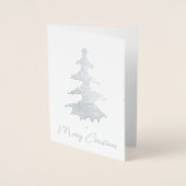 Elegantes Silver Christmas Tree Foto Folienkarte (Vorderseite)