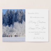 Elegantes Silver Christmas Tree Foto Folienkarte (Innenseite)