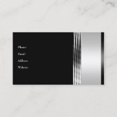 Elegantes Silver Chrome Metal Black 2 Visitenkarte (Rückseite)