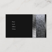 Elegantes Silver Chrome Metal Black 2 Visitenkarte (Rückseite)