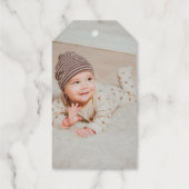 Elegantes Silver Cross Baptism Foto Geschenkanhänger (Rückseite)