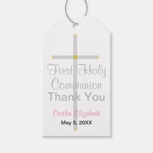 Elegantes Silver Cross Rosa Geschenkanhänger (Vorderseite)