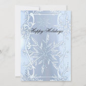 Elegantes Silver Crystal Snowflake Weihnachts-Part Einladung (Rückseite)