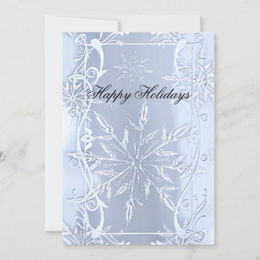 Elegantes Silver Crystal Snowflake Weihnachts-Part Einladung (Rückseite)