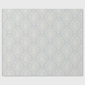 Elegantes Silver Damask Muster Luxus Geschenkpapier (Flach)