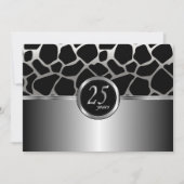Elegantes Silver Design 25 Jahre alt Einladung (Vorderseite)