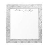 Elegantes Silver Dot Pattern Glam Personalisiert Notizblock (Vorderseite)