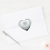 Elegantes Silver Double Happiness Herz Herz-Aufkleber (Umschlag)