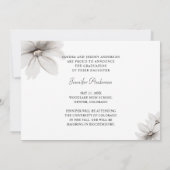 Elegantes Silver Floral Abschluss Foto Ankündigung (Rückseite)