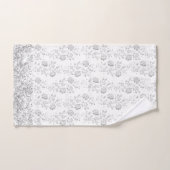 Elegantes Silver Floral Glittery Glam Badetuch Set (Handtuch)