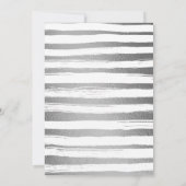 Elegantes Silver Foil Cross & Foliage Christening Einladung (Rückseite)