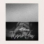 Elegantes Silver Foil Script Foto Danke Karte (Außenseite Aufgefaltet)