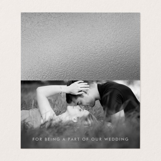 Elegantes Silver Foil Script Foto Danke Karte (Innenseite Aufgefaltet)