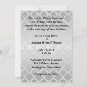 Elegantes Silver Foto Hochzeit Einladung mit Pearl (Rückseite)