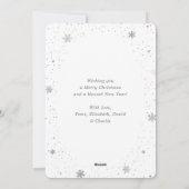 Elegantes Silver Foto Snowflake Feiertagskarte (Rückseite)