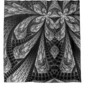 Elegantes Silver Fraktal Design Duschvorhang (Vorderseite)