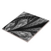 Elegantes Silver Fraktal Design Fliese (Seite)