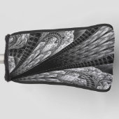 Elegantes Silver Fraktal Design Golf Headcover (Vorderseite)