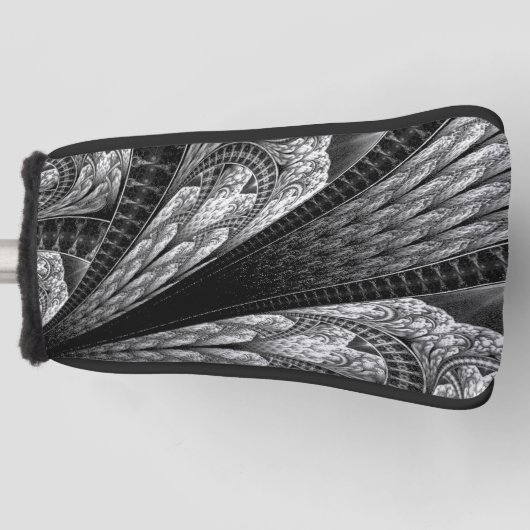 Elegantes Silver Fraktal Design Golf Headcover (Vorderseite)