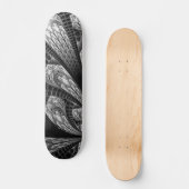 Elegantes Silver Fraktal Design Skateboard (Vorderseite)