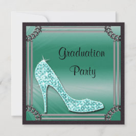 Elegantes Silver Gerahmt Aquamarin Stiletto Abschl Einladung